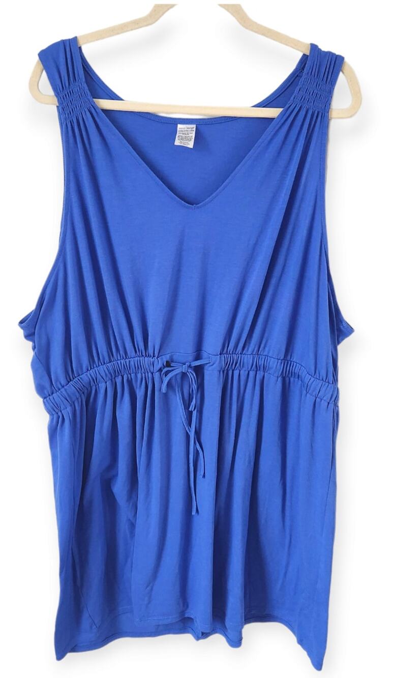 West Loop Women's Blue Sleeveless Drawstring Dress Size XXL